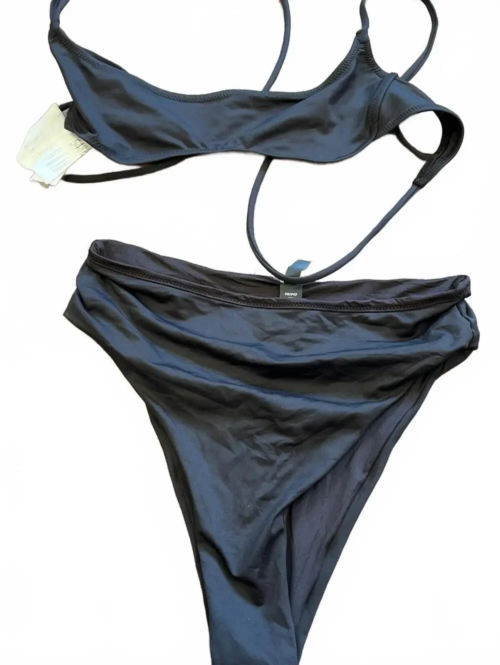SKIMS Swim Micro Scoop Bikini Top & Signature Swim Mid Waist Bottom ONYX-SET
